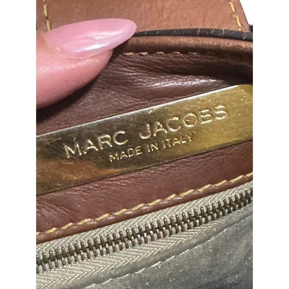 Marc Jacobs VTG Y2K Slouchy Brown Leather Hobo Bag Gold Hardware Italy 2000s